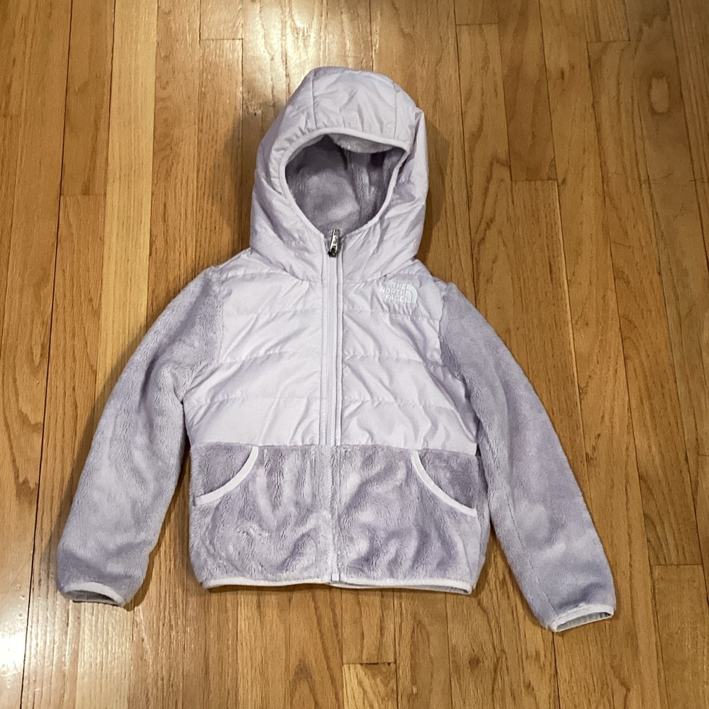 The North Face Light Lavender Hooded Fleece Quilted Jacket